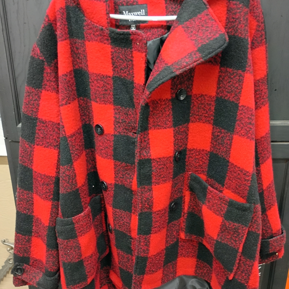 Maxwell Red and Black Plaid Coat